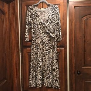 Black & Cream print dress.